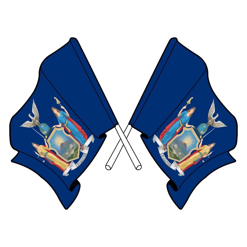de petits drapeaux traversaient New York