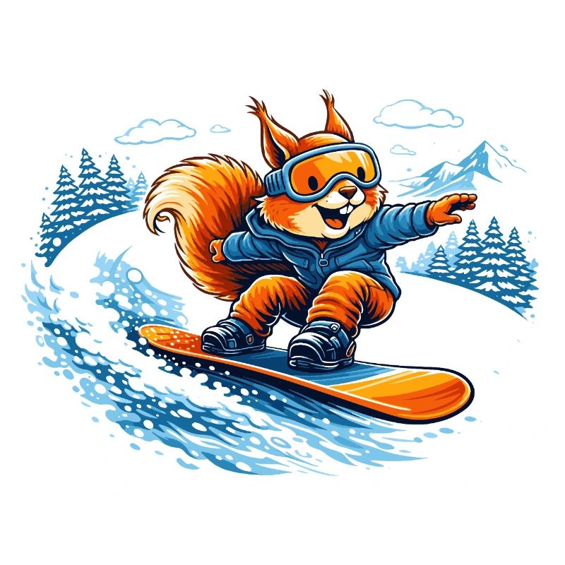 Funny Snowboard Squirrel – Winter Fun