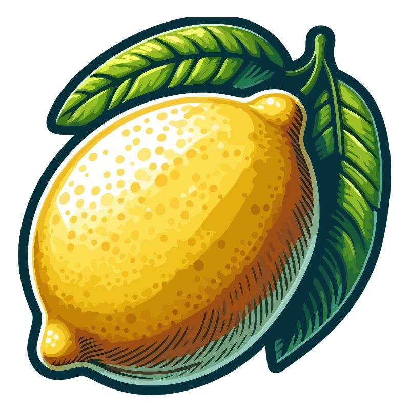 Citron éclatant avec feuilles graphique
