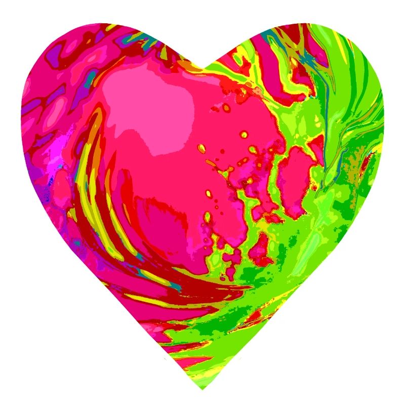 Psychedelic Heart Colors Pattern