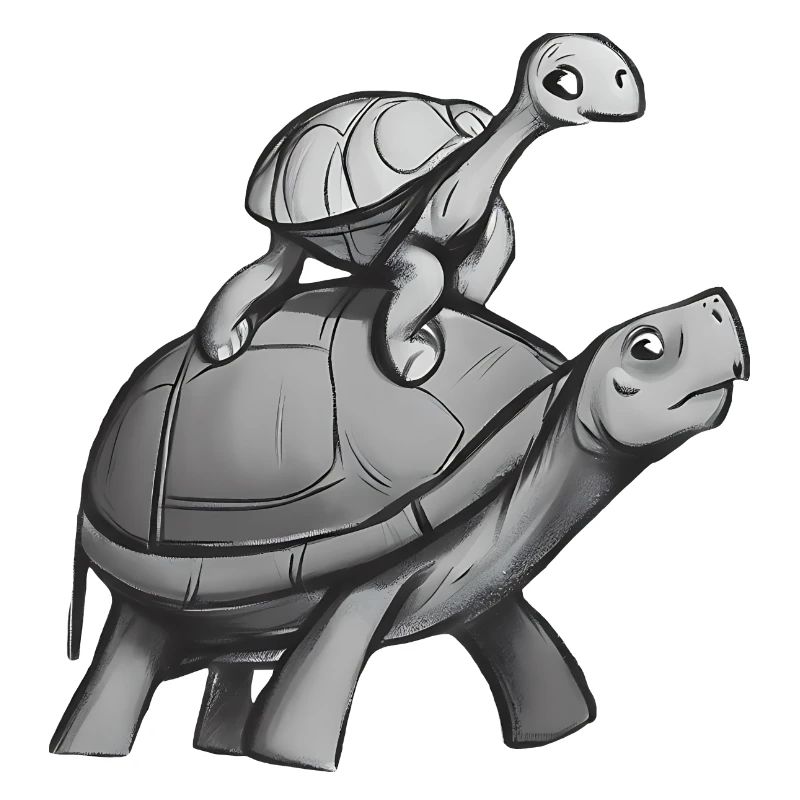 Turtle rides on turtle