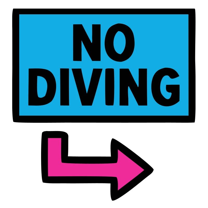 No Diving Schild Pool Retro