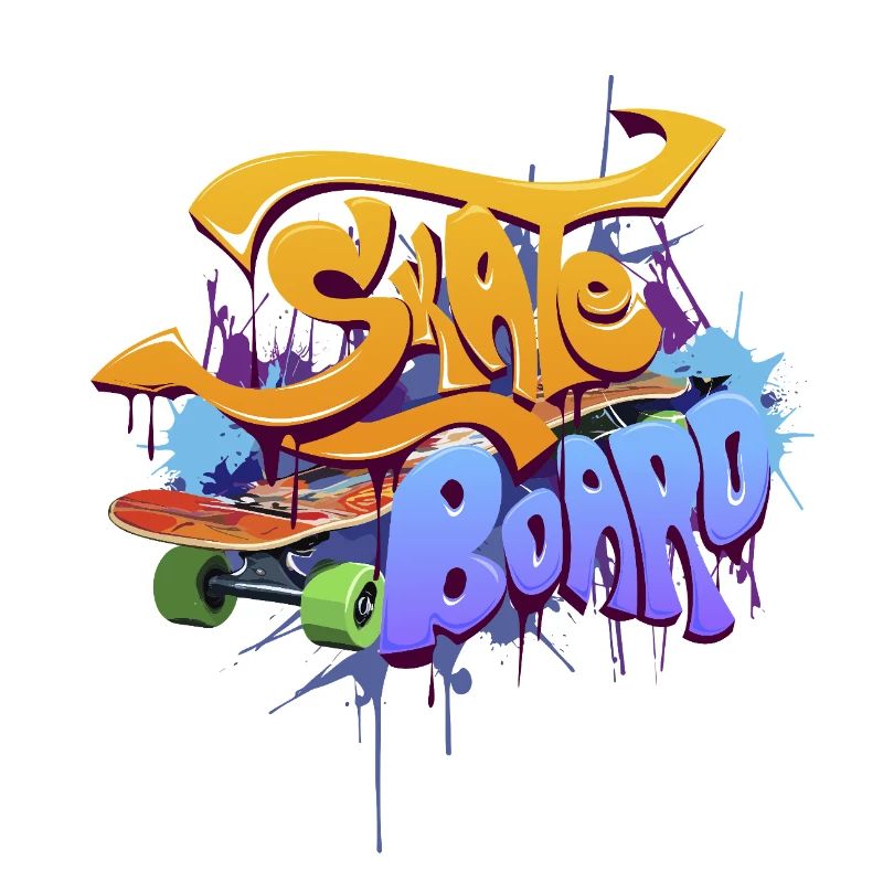 Conception de planche de skate graffiti