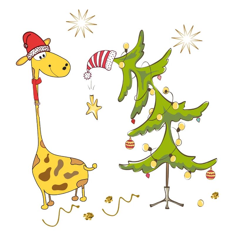 Giraffe mit Weihnachtsbaum