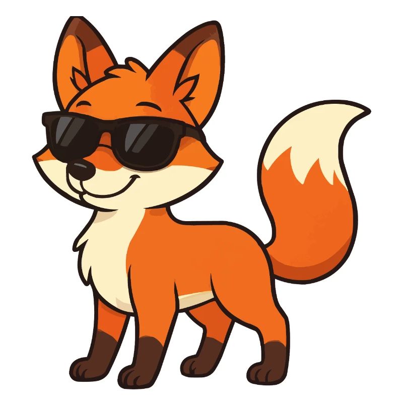 Funny fox with sunglasses