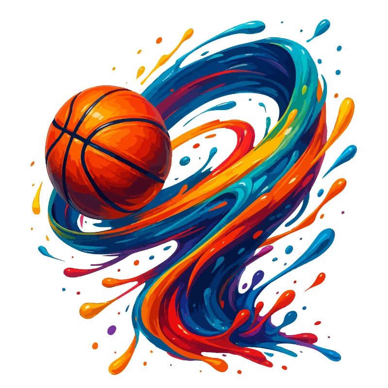 Vibrant Orbit Basketball Splash
