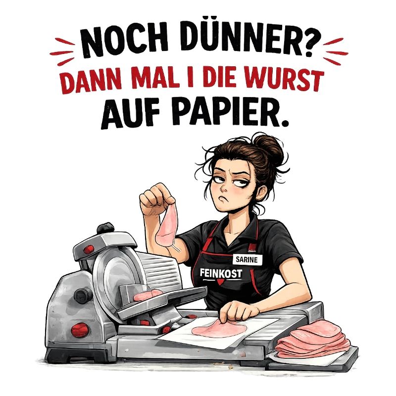 Noch dünner? Dann mal i die Wurst auf Papier.