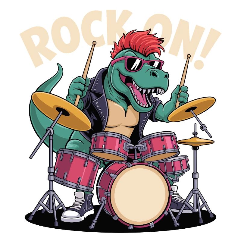 Batteur de dinosaure T-Rex punk rock - Percussions