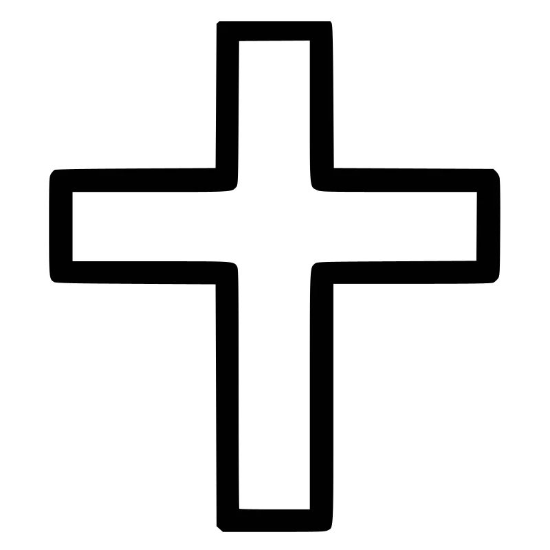 Dickes Kreuz Outline Comic Symbol