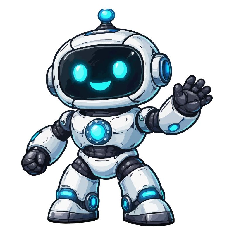 Little Neon Robot Greeting