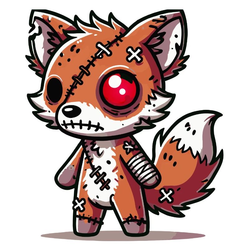 Renard zombie effrayant pour s’amuser à Halloween
