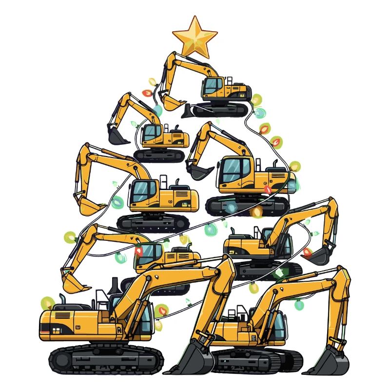 Funny Excavator Christmas Tree Gift