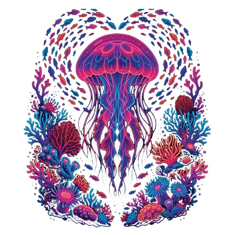 Océan Esthétique Rétro de Méduses