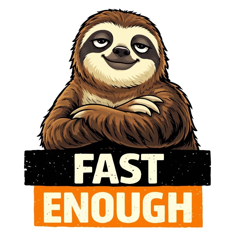Fast Enough Sloth Graphic