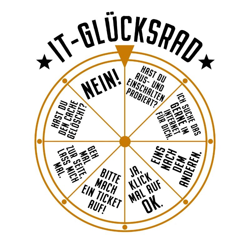 IT Support Glücksrad Service Desk IT Helpdesk Nerd