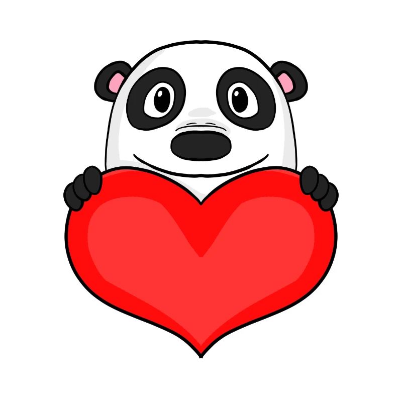 Panda mit Herz - Liebe Romantisch