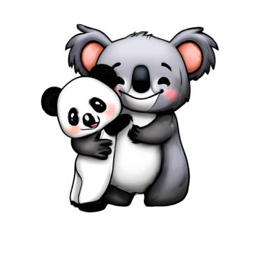 simpatico orso koala e orso panda squeeze e