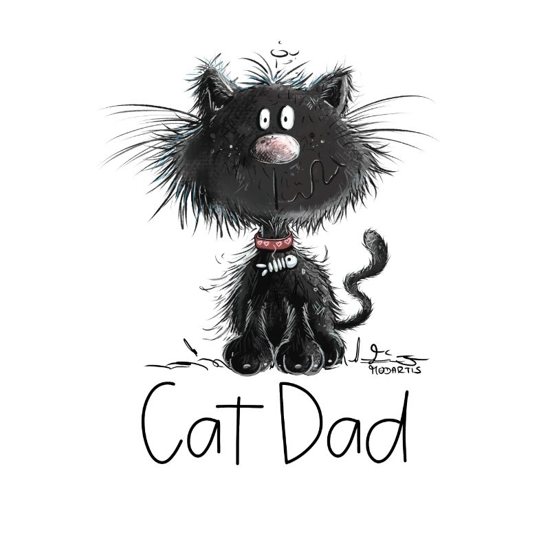 Droll black cat with cats daddy saying