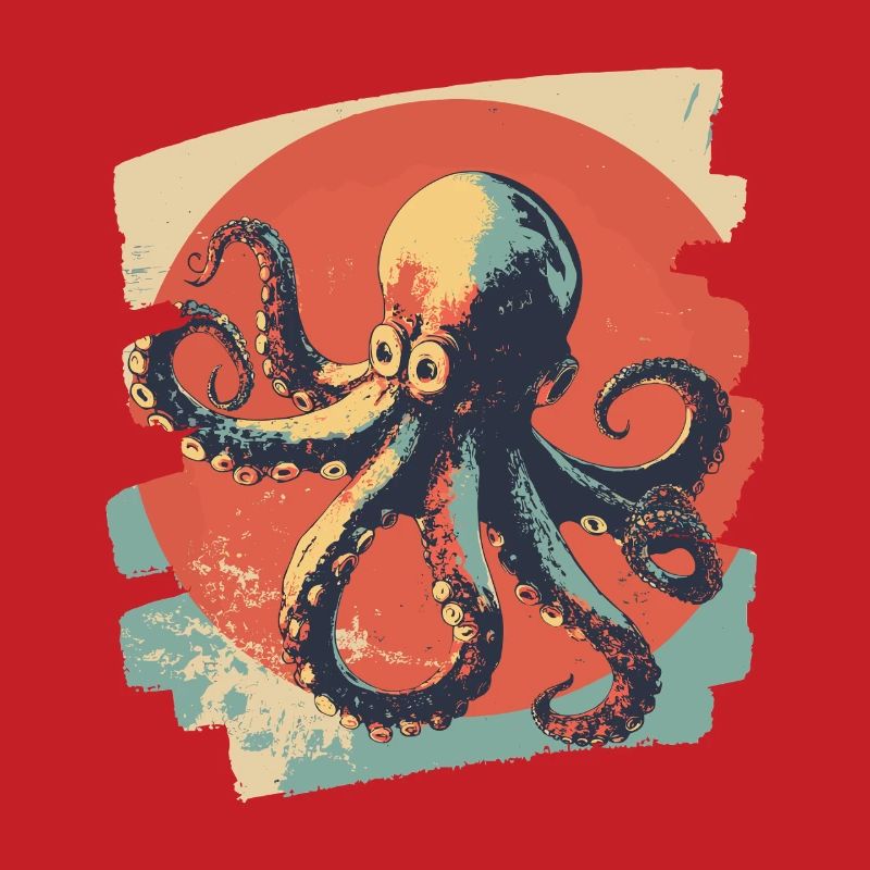 Kraken Oktopus Retro