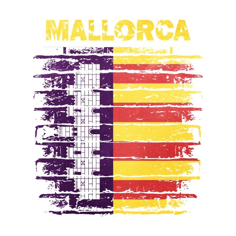 Horizon de Majorque avec le drapeau espagnol