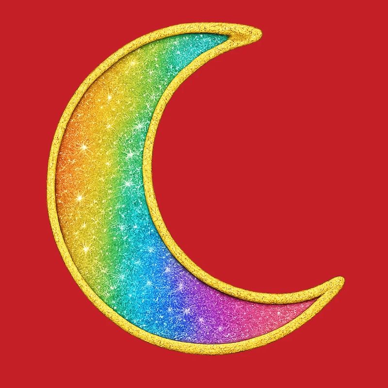 Rainbow Moon Glitter Design