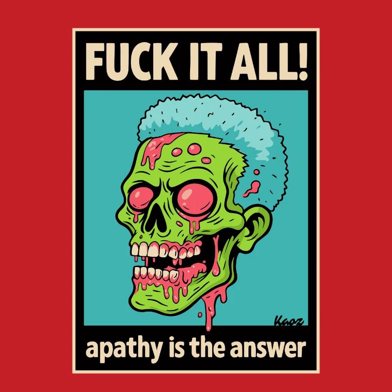 Crâne de zombie avec déclaration audacieuse