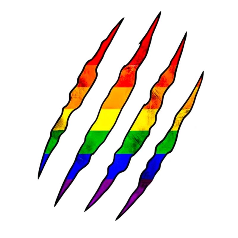 Pride Claw Rainbow Statement Scratch Trace