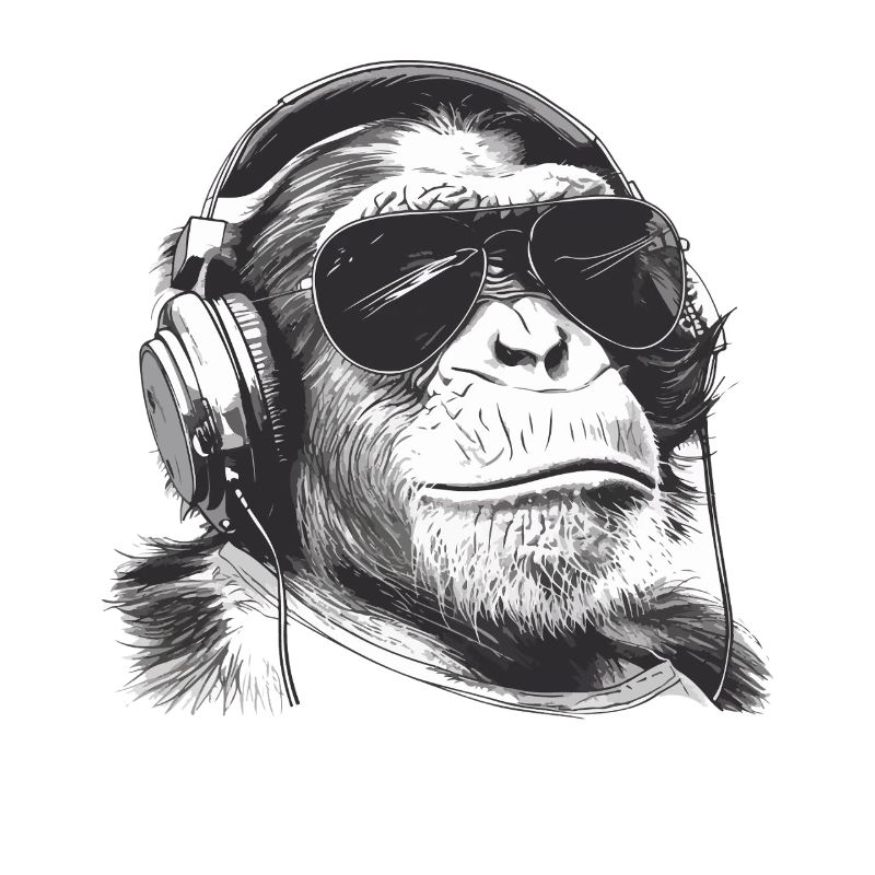 Monkey DJ avec casque
