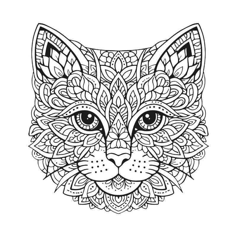Mandala Cat Face
