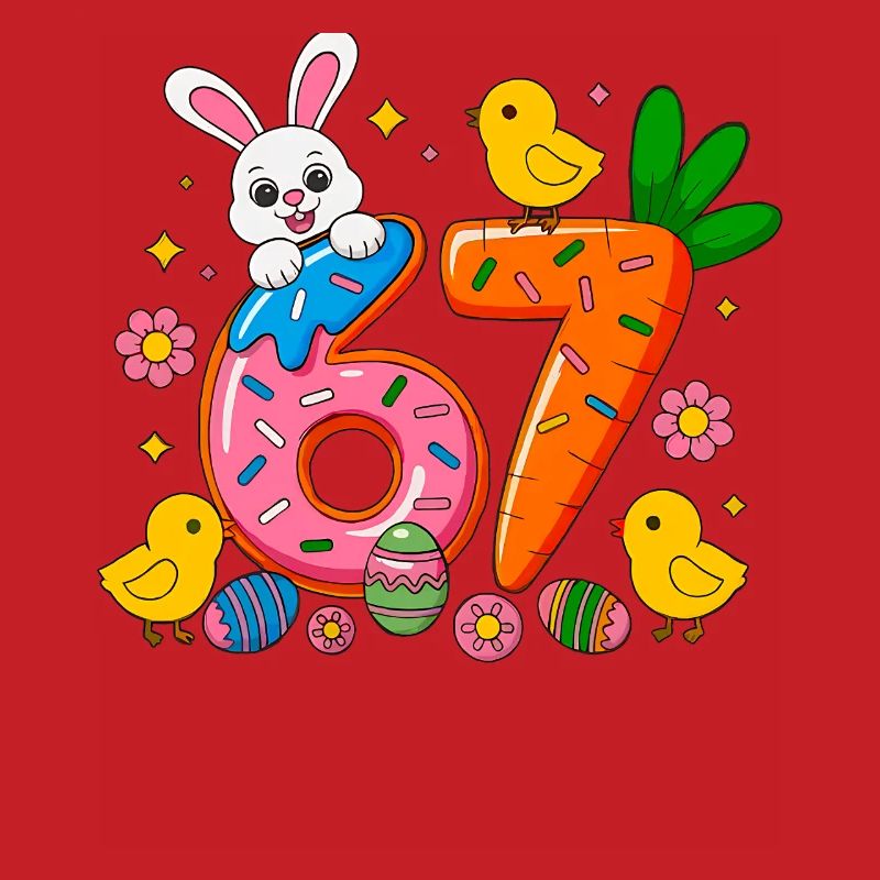 67 Six Seven Cute Bunny Rabbit Easter Day 