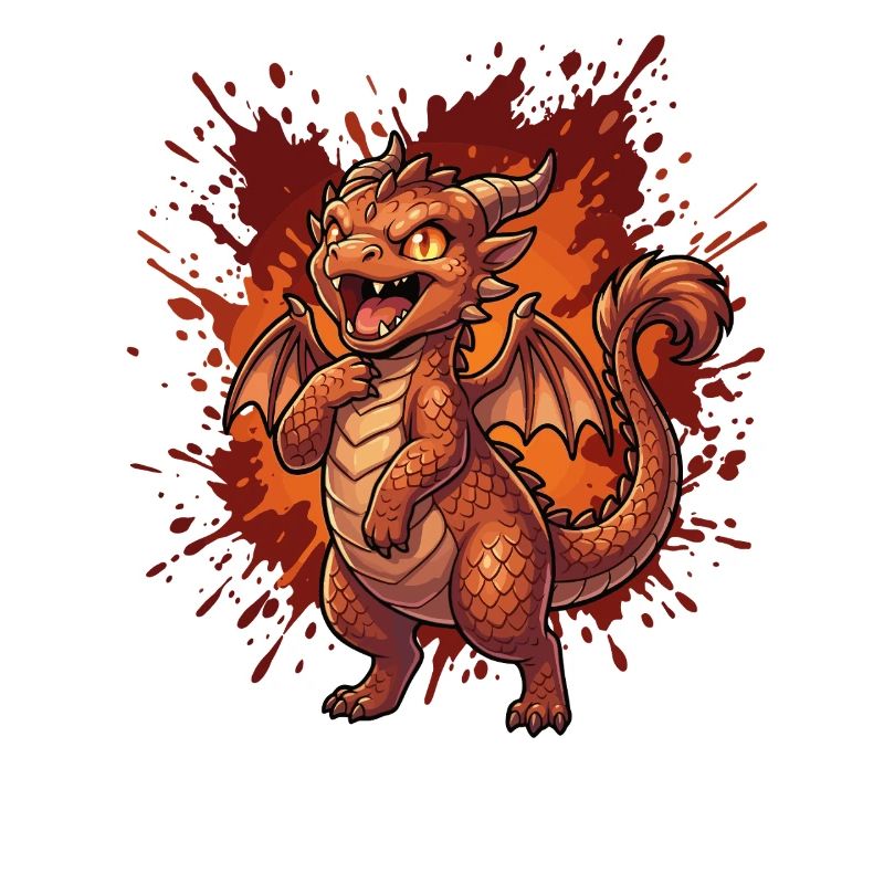 Fire Dragon in the Flame Vortex
