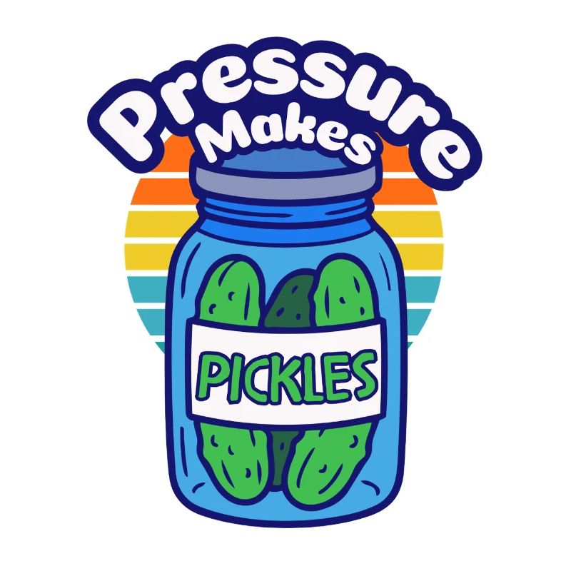 Green cucumbers in a jar pressure creates cucumbers