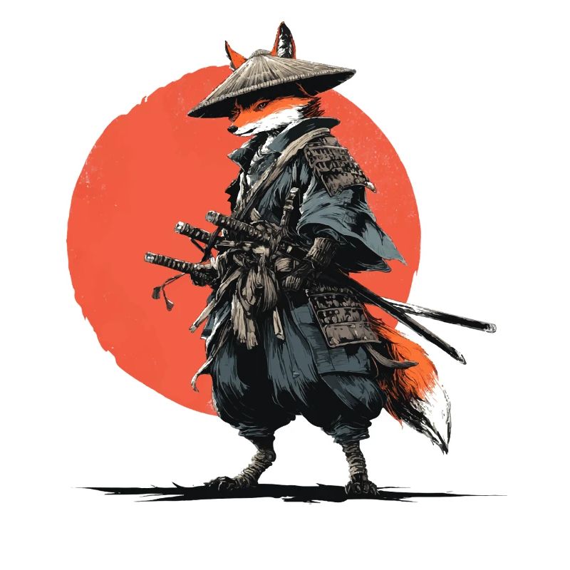 Fuchs-Samurai unter Ember Sun