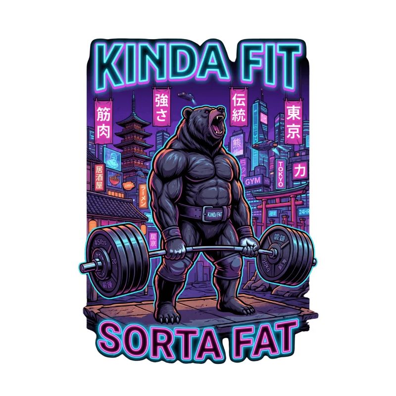 Kinda Fit Sorta Fat Bear Weightlifting