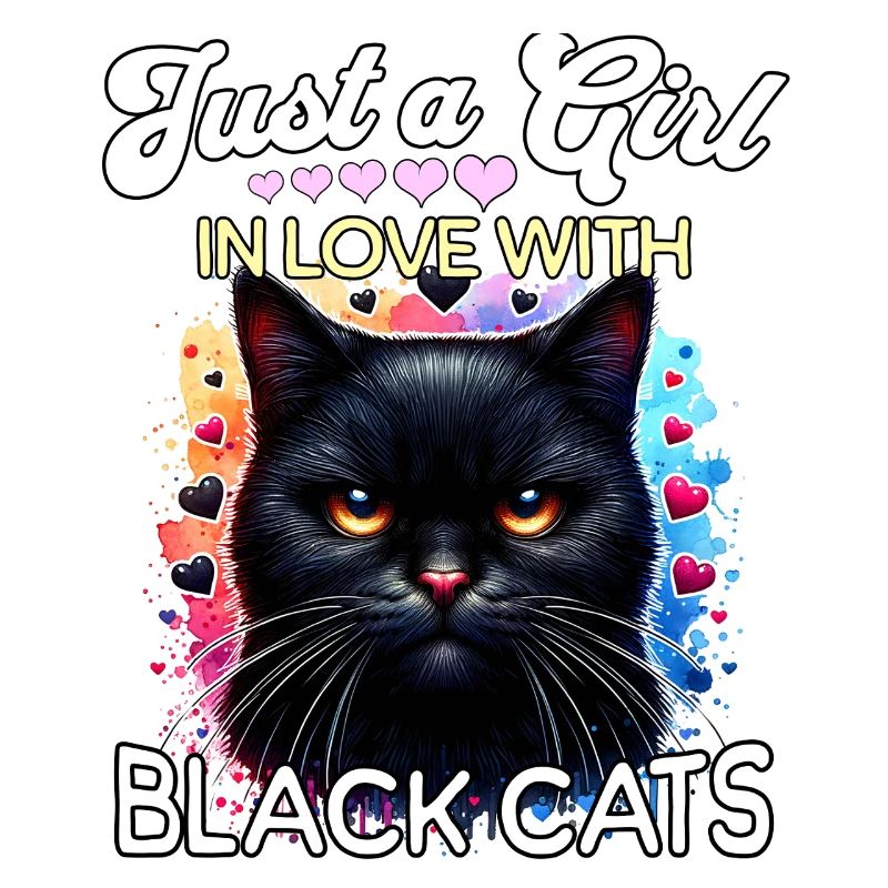 Schwarze Katze Mädchen