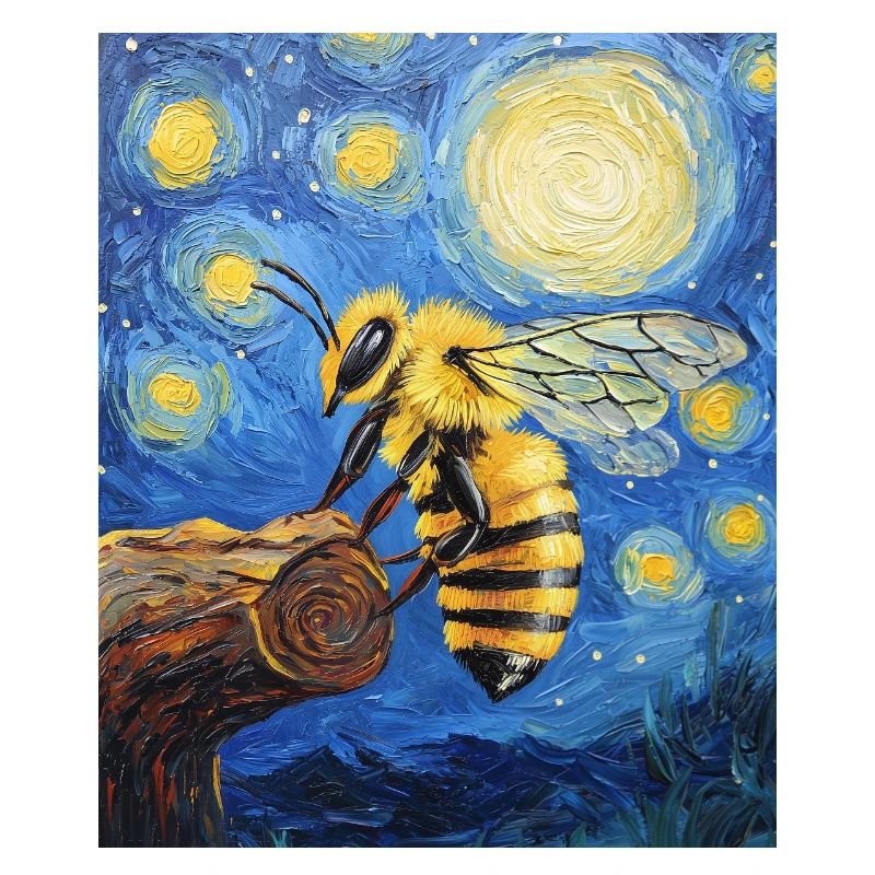 Bee Van Gogh Style Starry Night