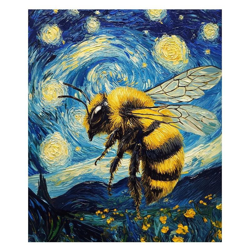 Bee Van Gogh Style Starry Night