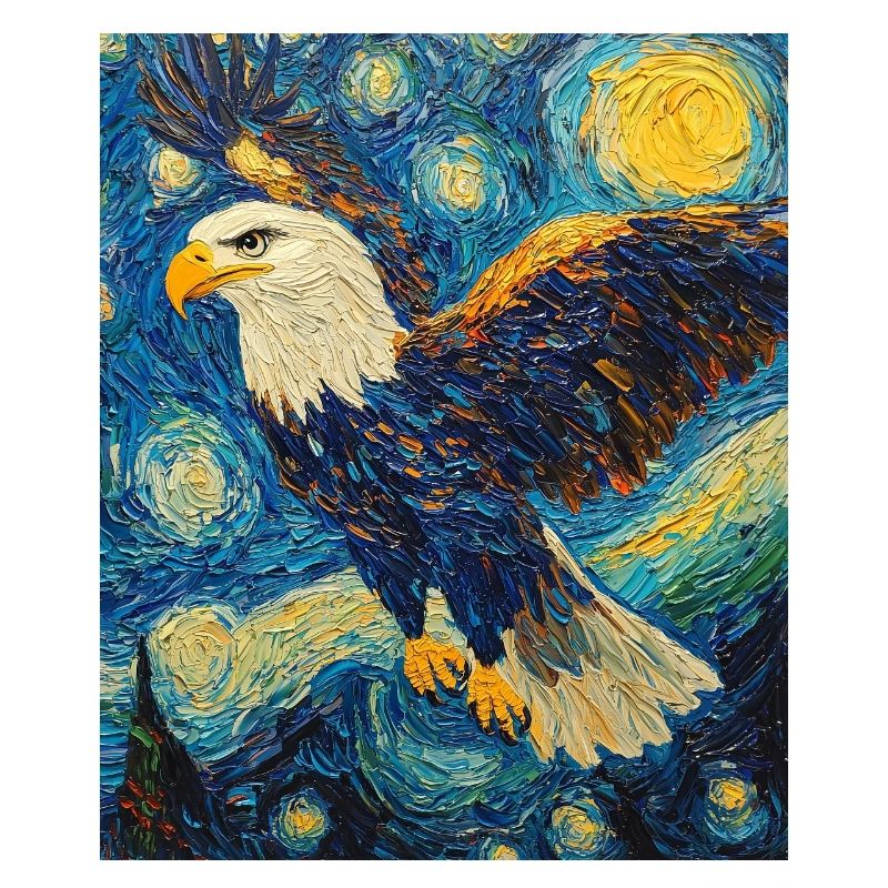 Eagle Bird Van Gogh Style Starry Night