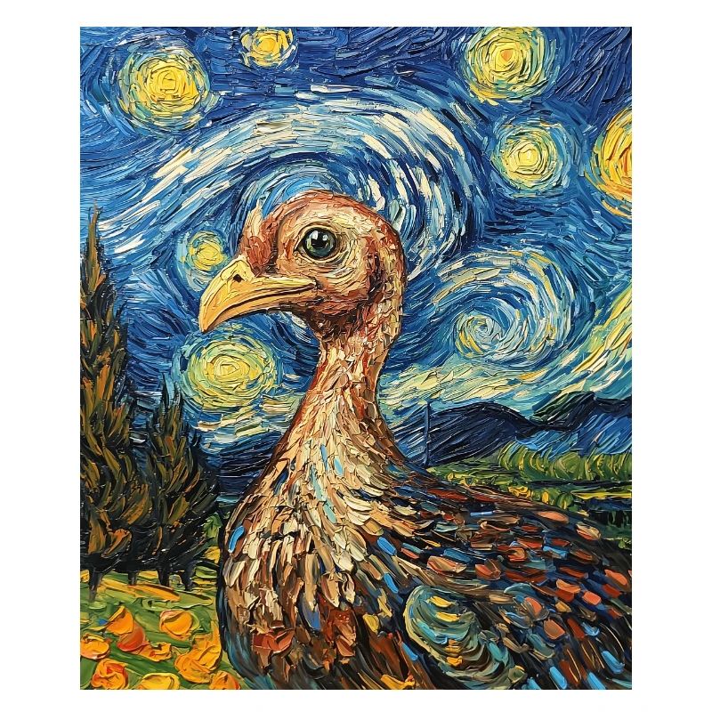 Oiseau de dinde à la Van Gogh