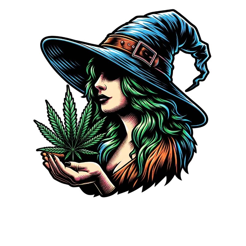 Witch with Marijuana - cool cannabis design