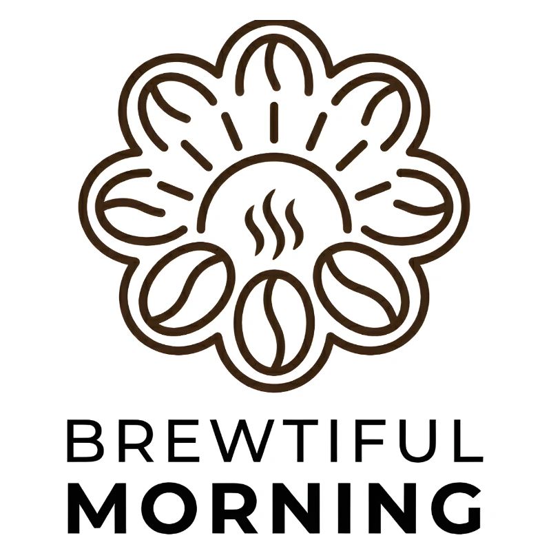 Matin Brewtiful - Logo du café qui dit le haricot