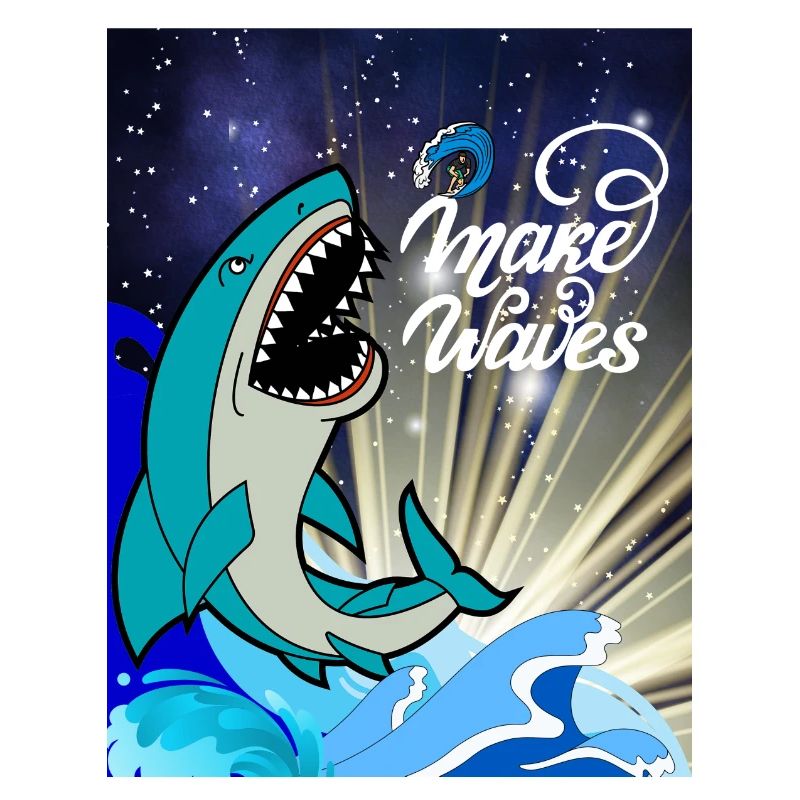 Hai Shark mit Spruch Make Waves