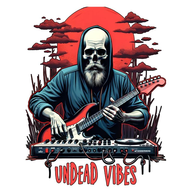 UNDEAD VIBES, Undead Skeleton with a Guitar