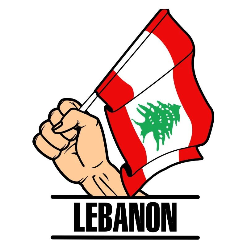 Flagge Libanon faust text LIBANON