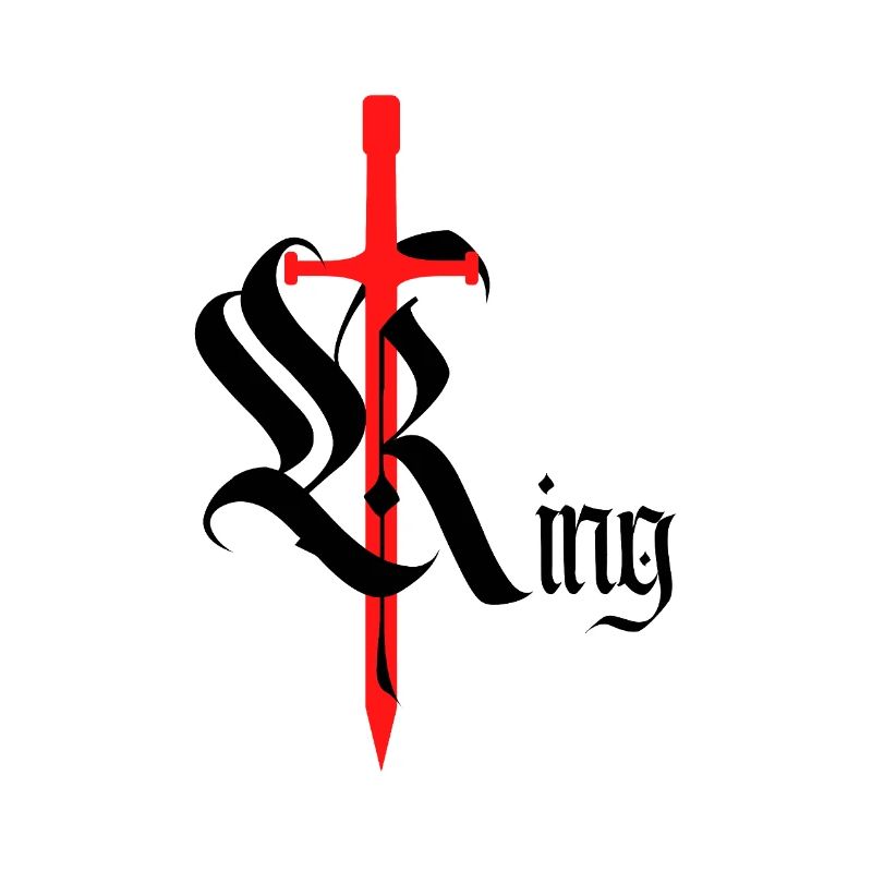 Roi gothique Design avec épée noir t