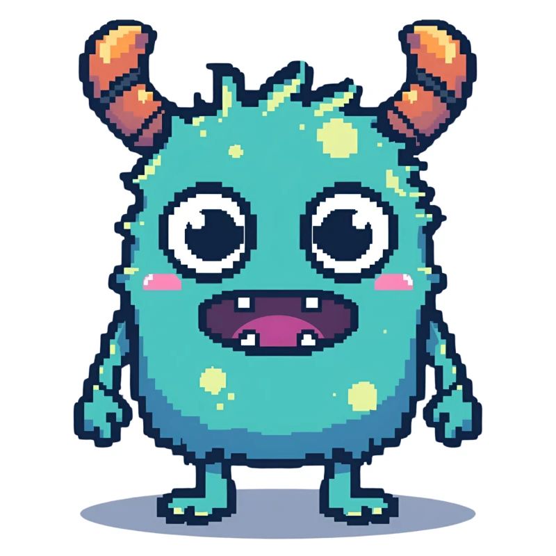 8 bits mignon pixel monstre style rétro des années 90