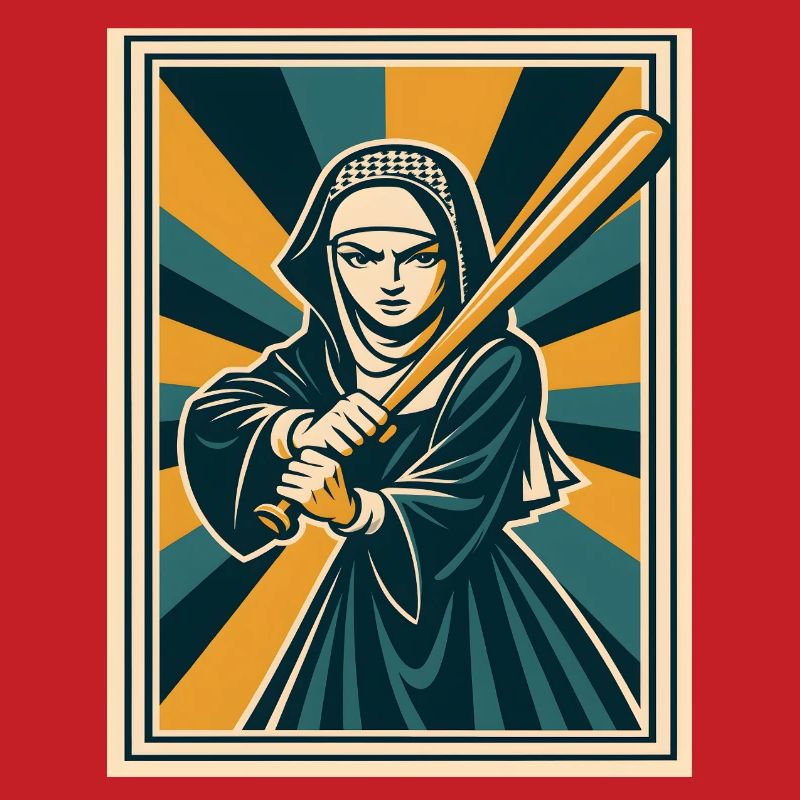 Nun with baseball bat