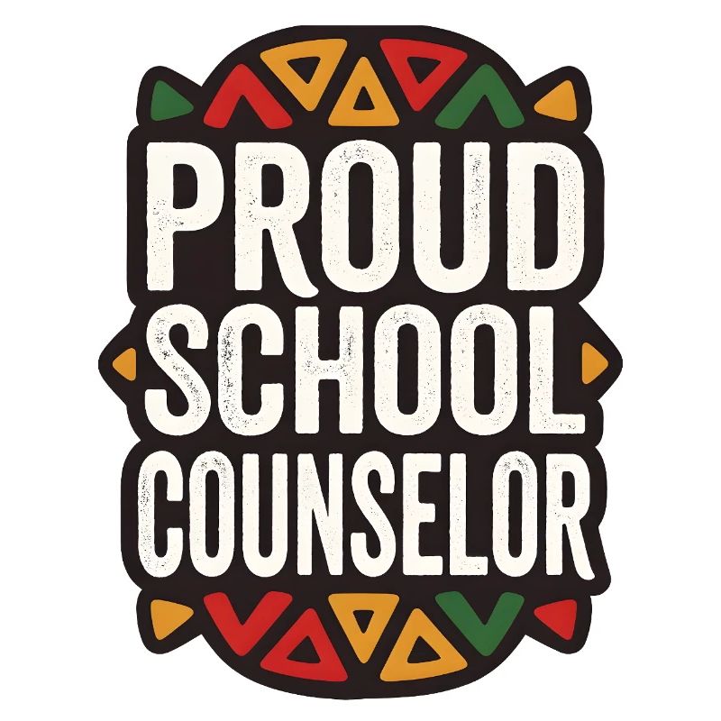School Counselor Pride Geometric Pattern