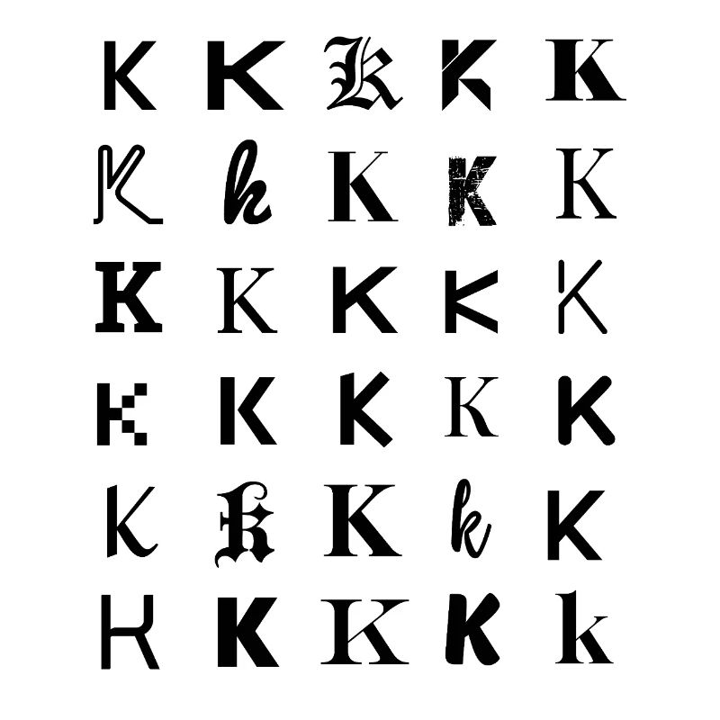 Typografie 'K', Monogramm-Buchstabenmosaikdesign.