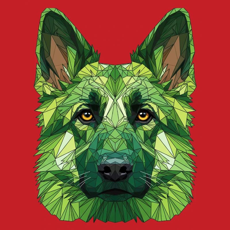 Loup polygonal vert